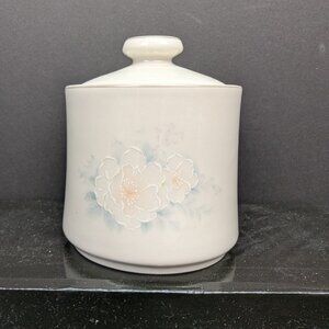 China Pearl Stone Ware 1988 COA Two Sided Floral Pattern Sugar Bowl with Lid